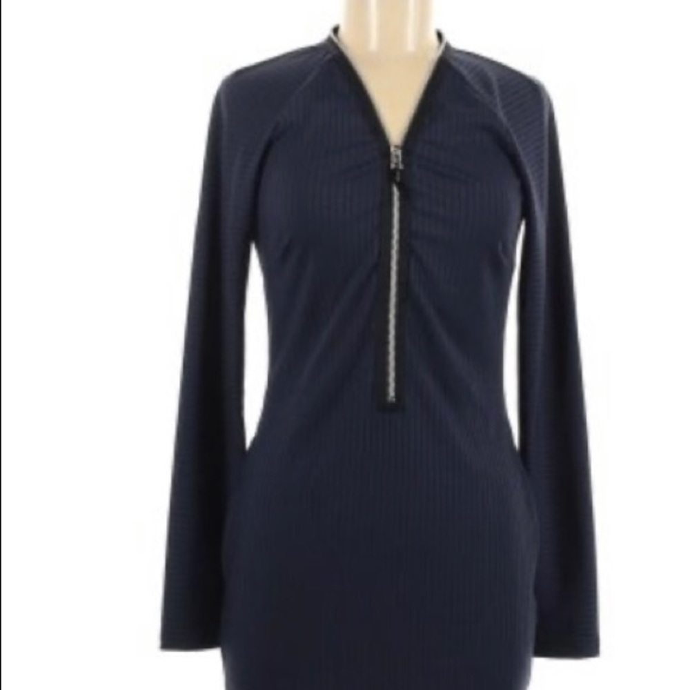 Nasty Gal Bodycon Zip Uo Long Sleeve Dress